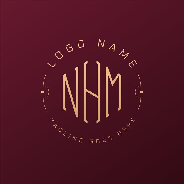 Diseño de logotipo de NHM de lujo Letra elegante NHM monograma logotipo minimalista polígono plantilla de diseño de logotipo NHM