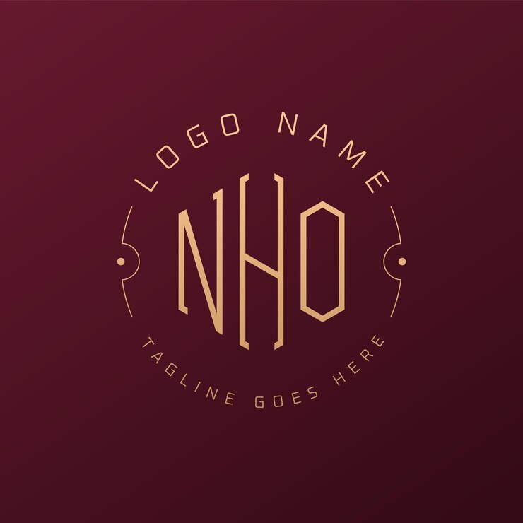 Vector diseño de logotipo de nho de lujo letra elegante nho monograma logotipo minimalista polígono plantilla de diseño de logotipo nho