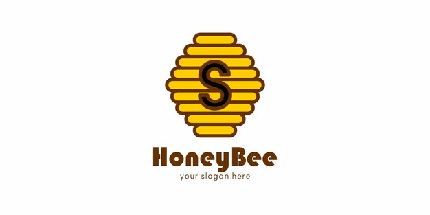 Diseño de logotipo de nido de abeja con letra S