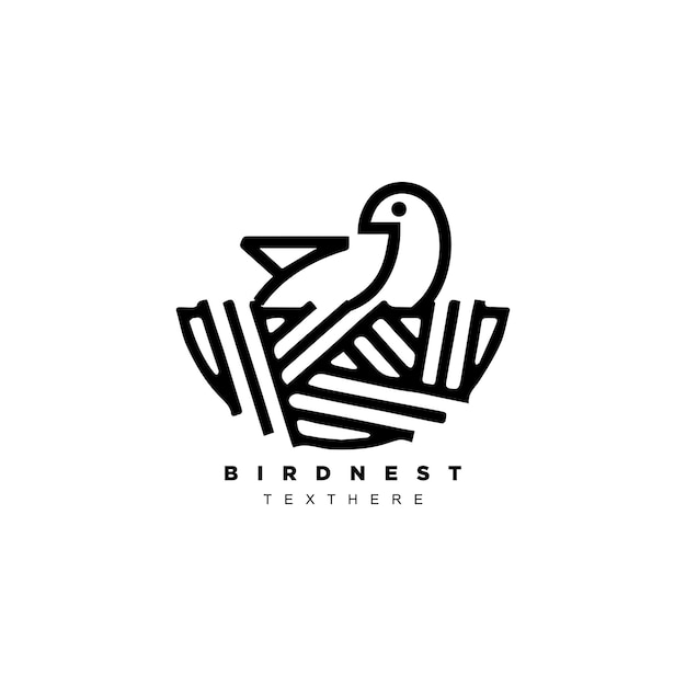 Diseño de logotipo de nido de pájaro geométrico para su marca o negocio.