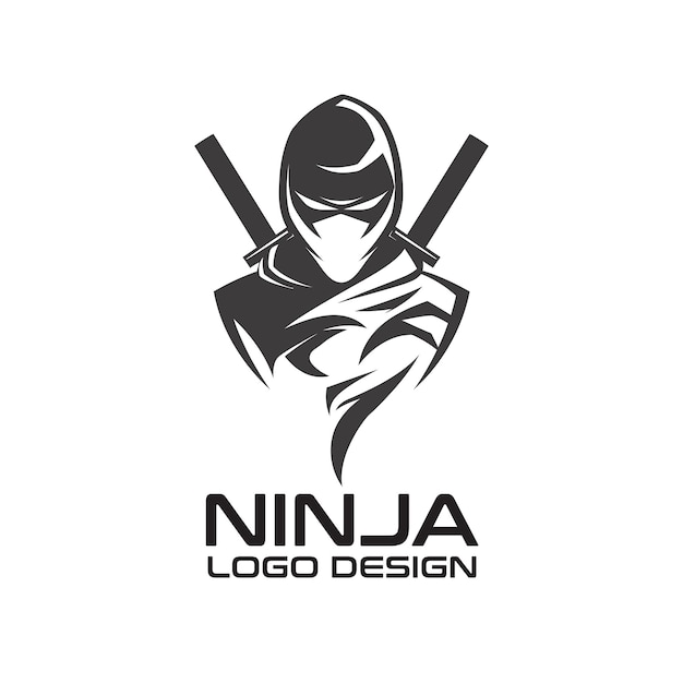 Vector diseño del logotipo de ninja vector