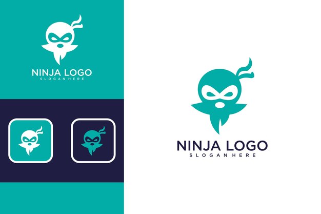 Vector diseño de logotipo ninja