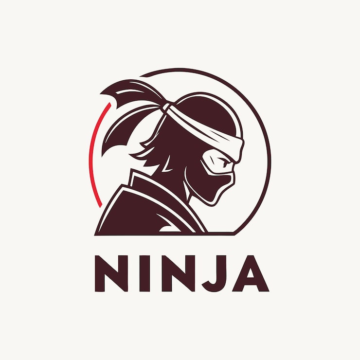 Vector diseño de logotipo ninja