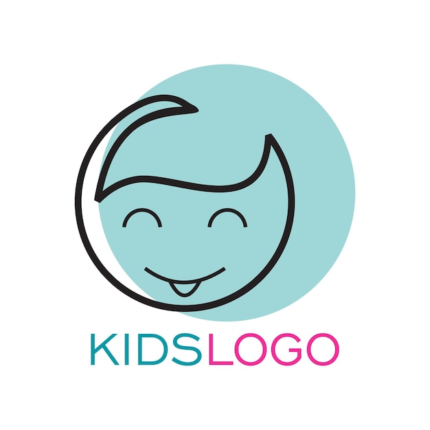 Vector diseño de logotipo para niños concepto simple premium vector