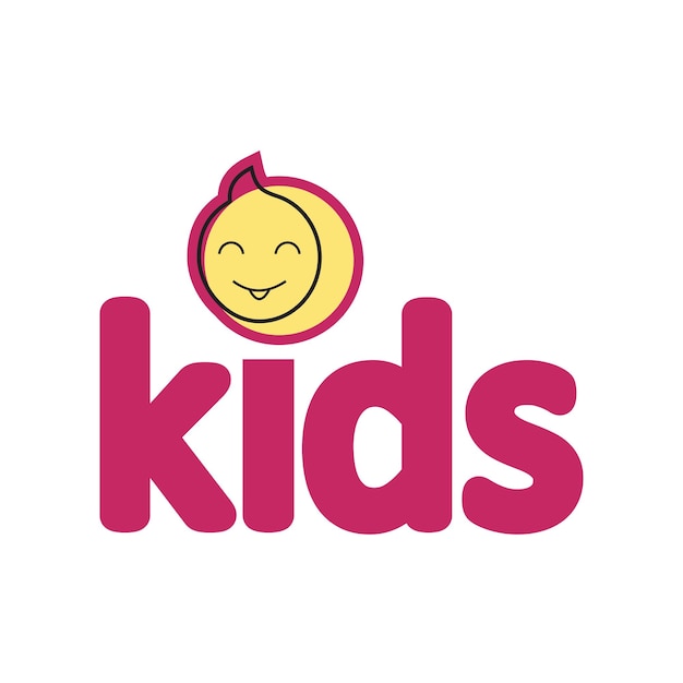 Diseño de logotipo para niños concepto simple Premium Vector