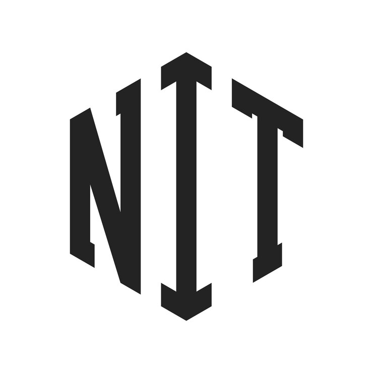 Vector diseño del logotipo de nit letra inicial nit monograma logotipo con forma de hexágono