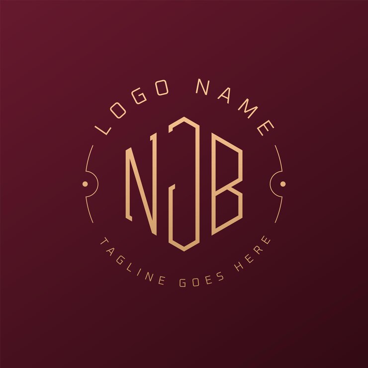 Vector diseño de logotipo de njb de lujo letra elegante njb monograma logotipo minimalista poligono template de diseño de logotipo njb