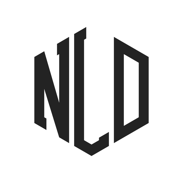Diseño del logotipo de NLD Letra inicial Logotipo de monograma de NLD con forma de hexágono
