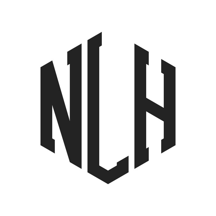 Vector diseño del logotipo nlh letra inicial nlh monograma logotipo con forma de hexágono