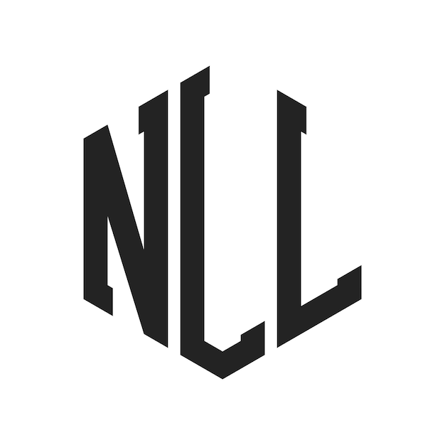 Diseño del logotipo de NLL Letra inicial NLL Monograma Logotipo con forma de hexágono