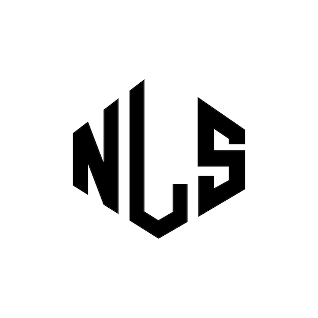 Diseño de logotipo de NLS con letras en forma de polígono NLS diseño de logotipo en forma de póligono y cubo NLS hexágono modelo de logotipo vectorial colores blanco y negro NLS monograma de negocios y logotipo de bienes raíces