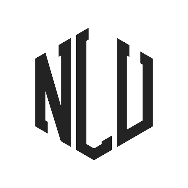 Diseño del logotipo de NLU Letra inicial NLU Monograma Logotipo con forma de hexágono