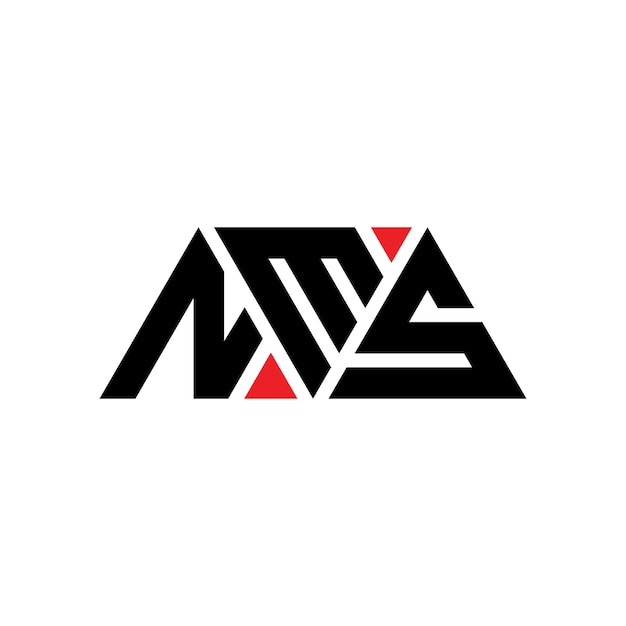 Diseño de logotipo de NMS triángulo con forma de triángulo NMS diseño de logotipo triángulo de NMS monograma NMS modelo de logotipo vectorial triangular con color rojo NMS logotipo triangular Simple Elegante y lujoso Logotipo NMS