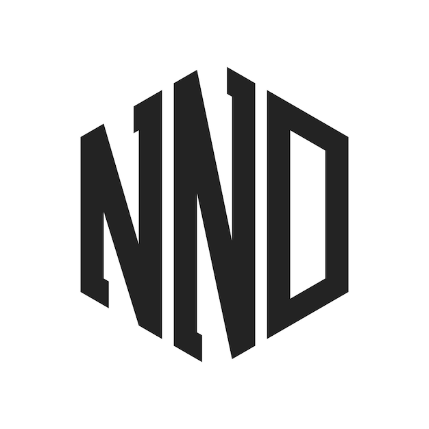 Diseño del logotipo NND Letra inicial NND Monograma Logotipo con forma de hexágono