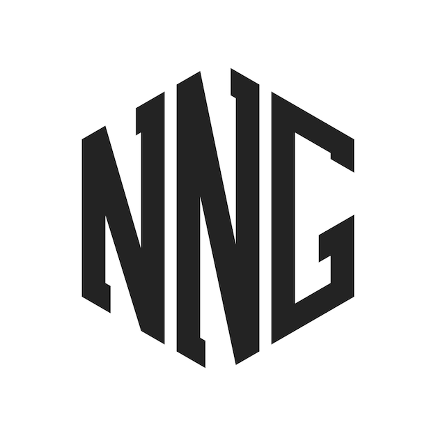Diseño del logotipo NNG Letra inicial NNG Monograma Logotipo con forma de hexágono