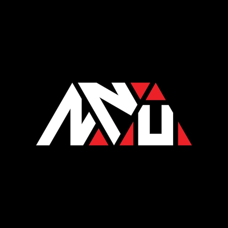 Vector diseño de logotipo de nnu triángulo con forma de triángulo nnu diseño de logotipo triángulo de nnu monograma nnu modelo de logotipo vectorial triangular con color rojo nnu logotipo triangular sencillo elegante y lujoso nnu