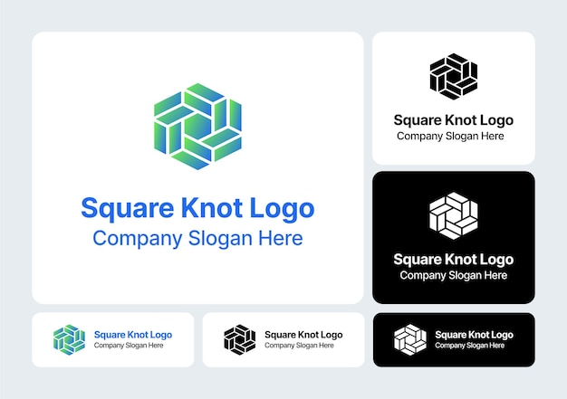 Diseño de logotipo de nodo cuadrado Marca geométrica moderna para empresas