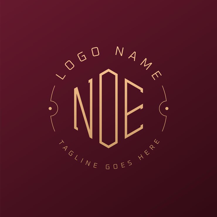Vector diseño de logotipo noe de lujo letra elegante noe monograma logotipo minimalista poligono noe templata de diseño de logotipo