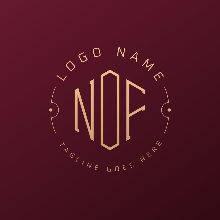 Vector diseño de logotipo nof de lujo letra elegante nof monograma logotipo minimalista poligono nof modelo de diseño de logotipo