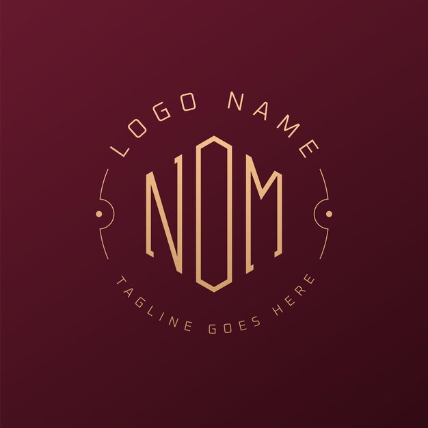 Diseño de logotipo de NOM de lujo Letra elegante NOM Monograma Logotipo minimalista Poligono NOM Modelo de diseño de logotipo