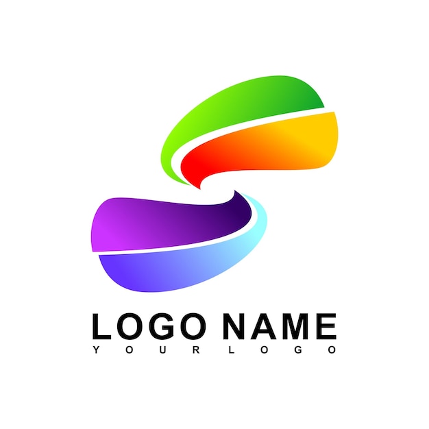 Diseño de logotipo de nombre de letra s abstracto