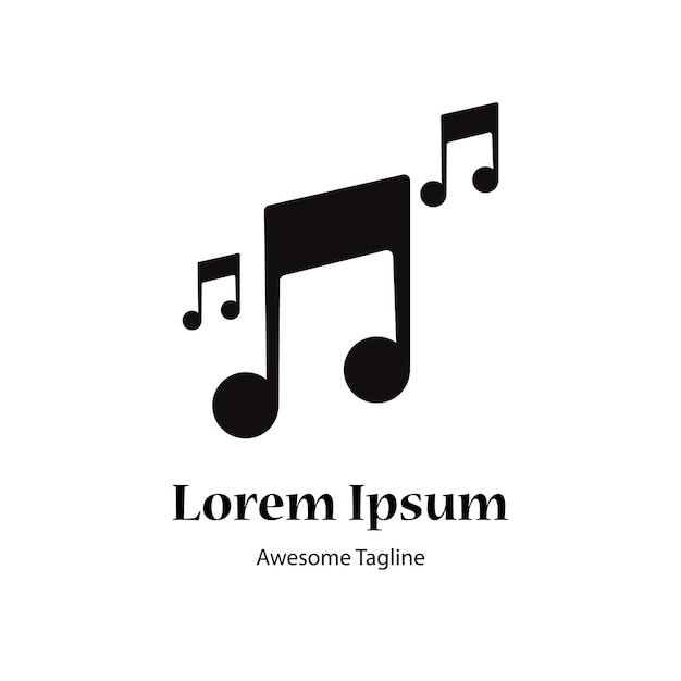 Diseño del logotipo de la nota musical Ilustración del tono de la canción