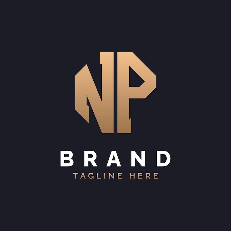 Vector diseño de logotipo np moderno minimal elegante y lujoso logotipo np alfabeto letra np diseño de logotipo para la identidad empresarial corporativa de la marca