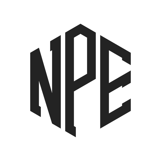 Diseño del logotipo de NPE Letra inicial NPE Monograma Logotipo con forma de hexágono