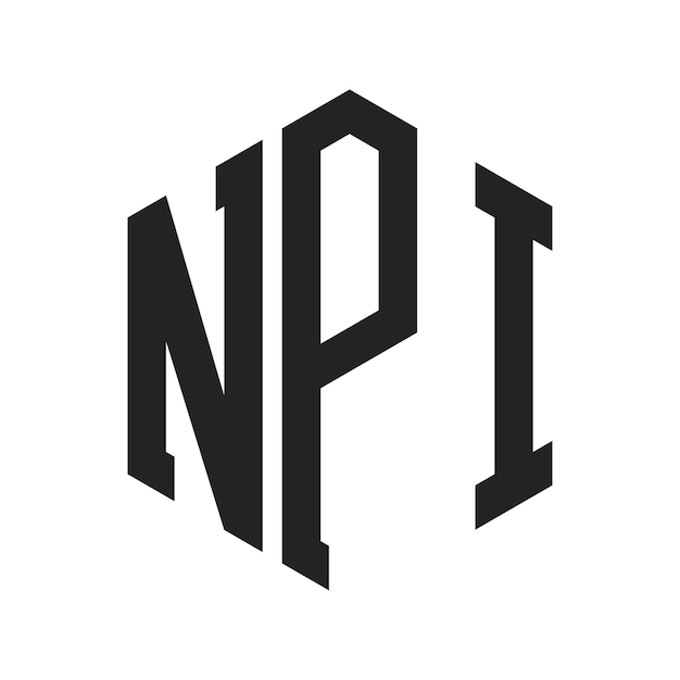Diseño del logotipo NPI Letra inicial NPI Monograma Logotipo con forma de hexágono