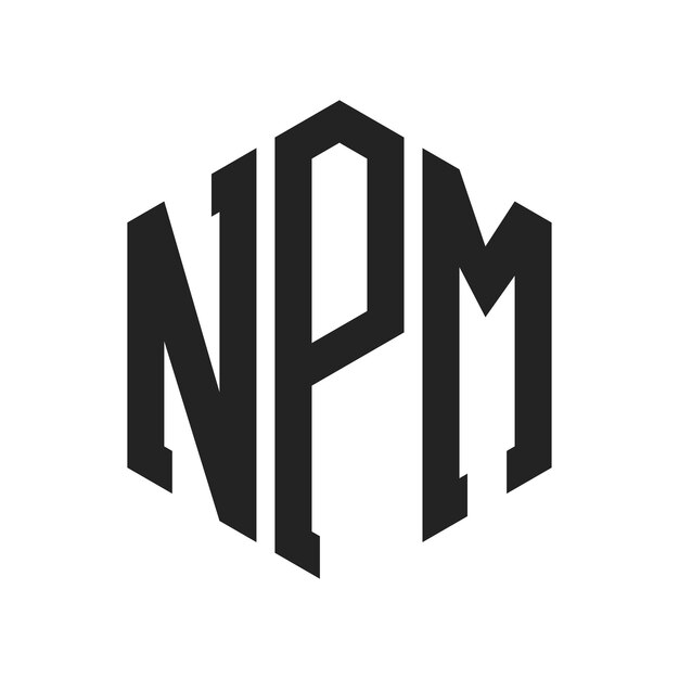 Diseño del logotipo de NPM Letra inicial NPM Monograma Logotipo con forma de hexágono