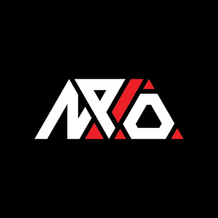 Vector diseño de logotipo de npo triángulo con forma de triángulo npo diseño de logotipo triángulo monograma npo modelo de logotipo vectorial triángulo de npo con color rojo npo logotipo triangular simple elegante y lujoso logotipo npo
