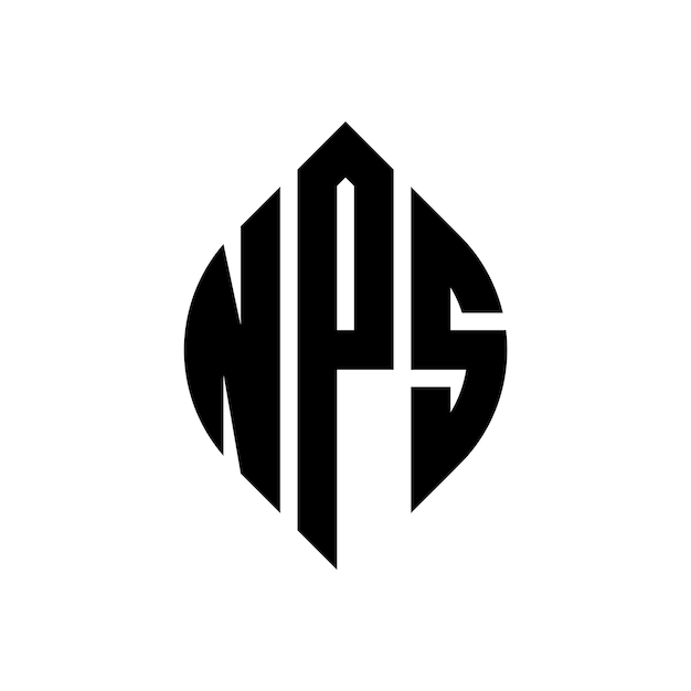 Vector el diseño del logotipo de nps es un círculo de letras con forma de círculo y elipse nps letras de elipse con estilo tipográfico las tres iniciales forman un logotipo de círculo nps círculo emblema monograma abstracto letra marca vector