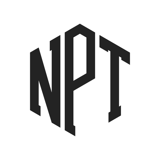 Diseño del logotipo NPT Letra inicial NPT Monograma Logotipo con forma de hexágono