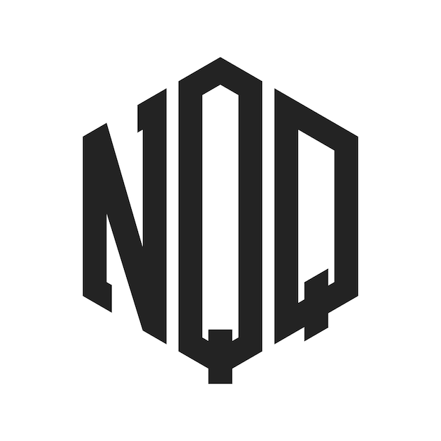 Diseño del logotipo de NQ Letra inicial NQ Monograma Logotipo con forma de hexágono