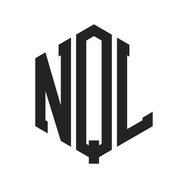 Diseño del logotipo de NQL Letra inicial NQL Monograma Logotipo con forma de hexágono