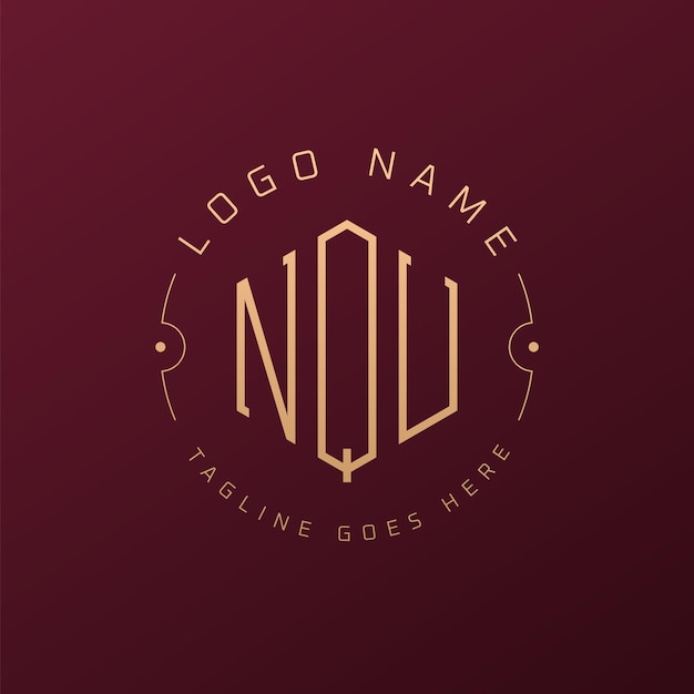 Diseño de logotipo de NQU de lujo Letra elegante NQU monograma logotipo minimalista polígono NQU plantilla de diseño de logotipo