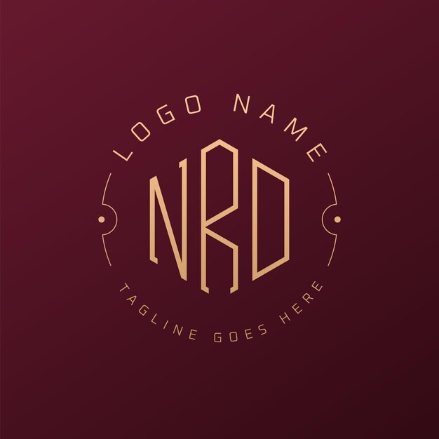 Diseño de logotipo de NRD de lujo Letra elegante NRD Monograma Logotipo minimalista Poligono plantilla de diseño de logotipo NRD