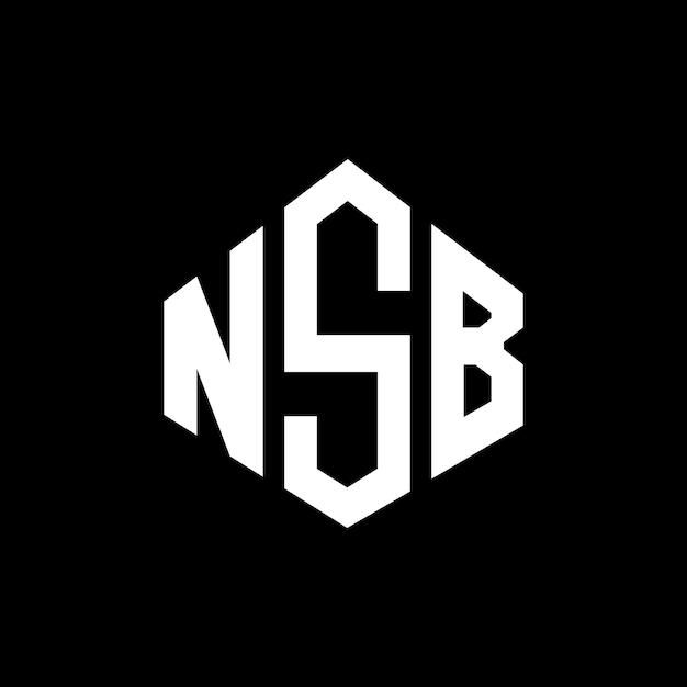 El diseño del logotipo de la NSB con letras en forma de polígono NSB en forma de poligono y cubo NSB hexágono modelo de logotipo vectorial colores blanco y negro NSB monograma logotipo de negocios y bienes raíces