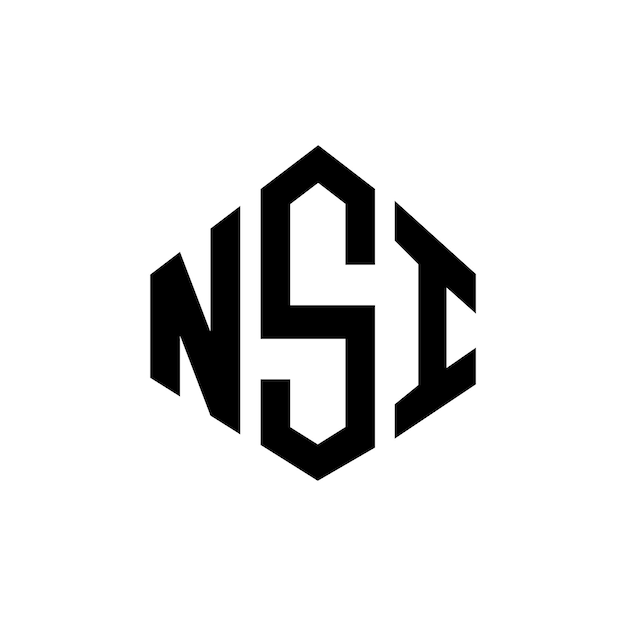 Diseño del logotipo de NSI con letras con forma de polígono NSI diseño del logotipo en forma de póligono y cubo NSI hexágono modelo de logotipo vectorial colores blanco y negro NSI monograma negocio y logotipo de bienes raíces