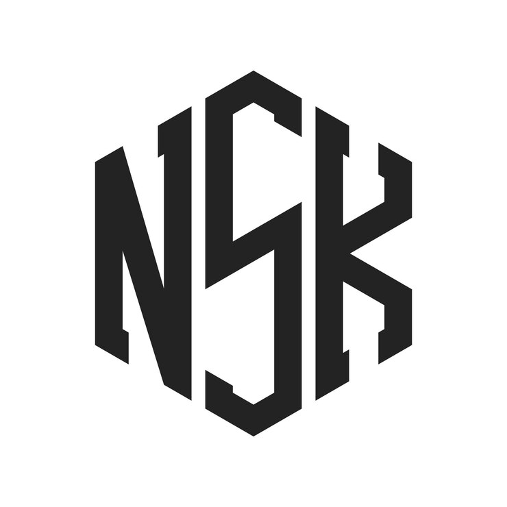 Vector diseño del logotipo de nsk letra inicial logotipo del monograma de nsk con forma de hexágono