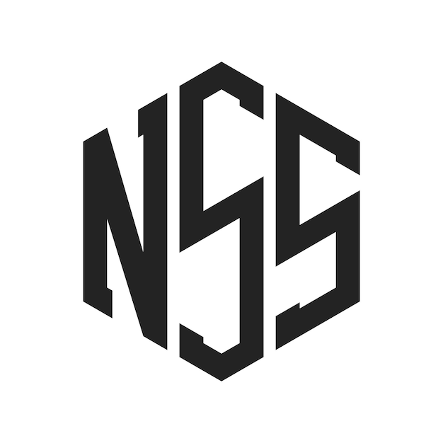 Diseño del logotipo de NSS Letra inicial NSS Monograma Logotipo con forma de hexágono