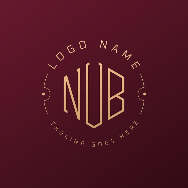 Diseño de logotipo NUB de lujo Letra elegante NUB Monograma Logotipo minimalista Poligono NUB Templata de diseño de logotipo