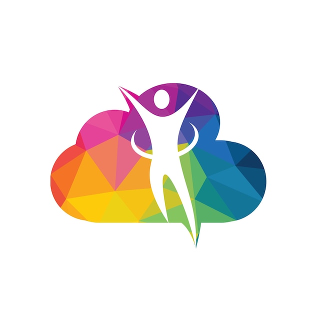 Diseño de logotipo de nube humana abstracta