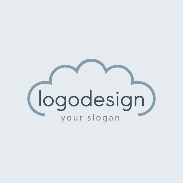 Vector diseño de logotipo de nube logotipo de marca azul para empresas de tecnología símbolo para empresas logotipo de icono de nube