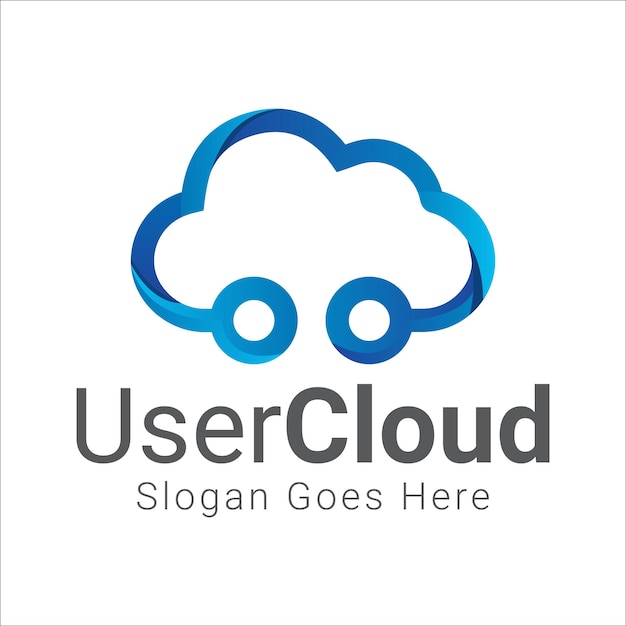 Diseño de logotipo de nube de usuario Logotipo de tecnología de nube