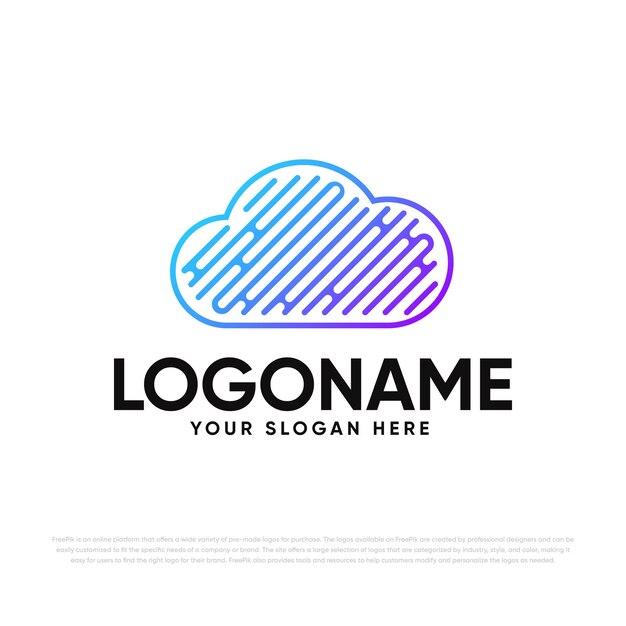 Diseño de logotipo en la nube vector premium