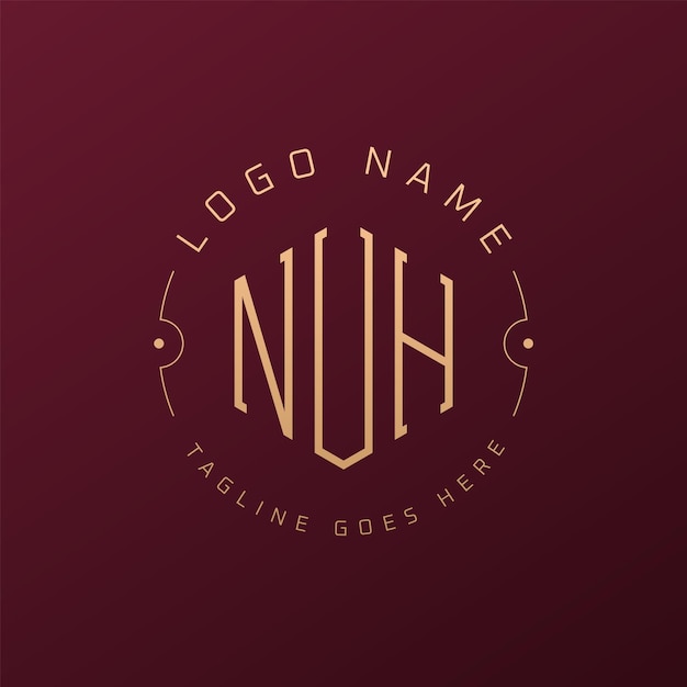 Diseño de logotipo de NUH de lujo Letra elegante NUH Monograma Logotipo minimalista Poligono plantilla de diseño de logotipo NUH