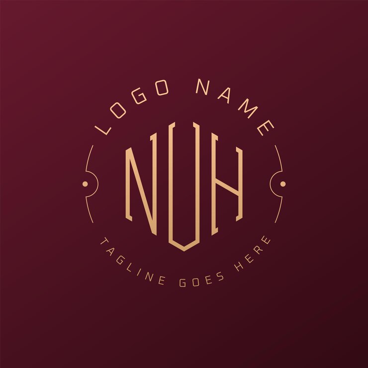 Vector diseño de logotipo de nuh de lujo letra elegante nuh monograma logotipo minimalista poligono plantilla de diseño de logotipo nuh