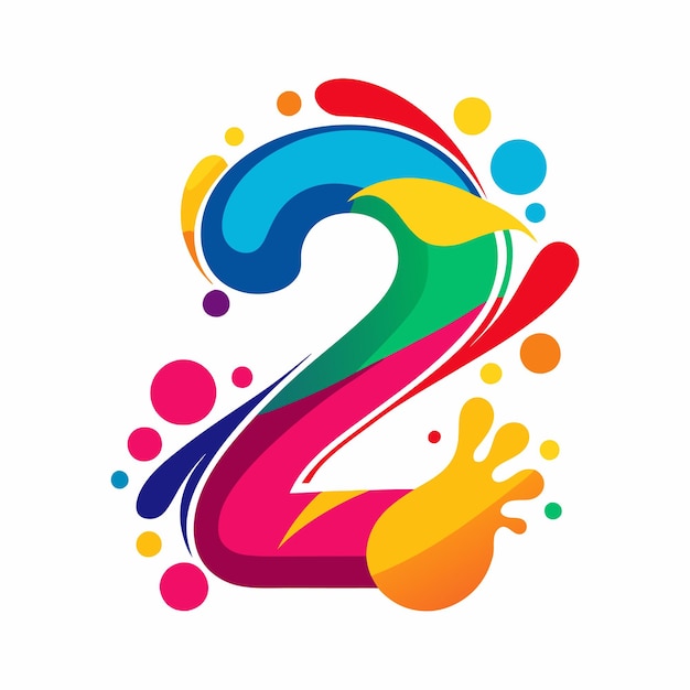 Diseño de logotipo número 2 creativo y colorido con formas abstractas