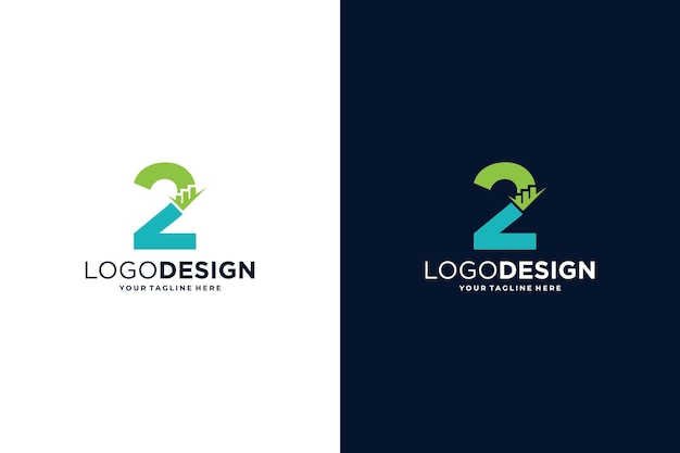 Vector diseño de logotipo número 2 para marketing, finanzas, inversiones y negocios